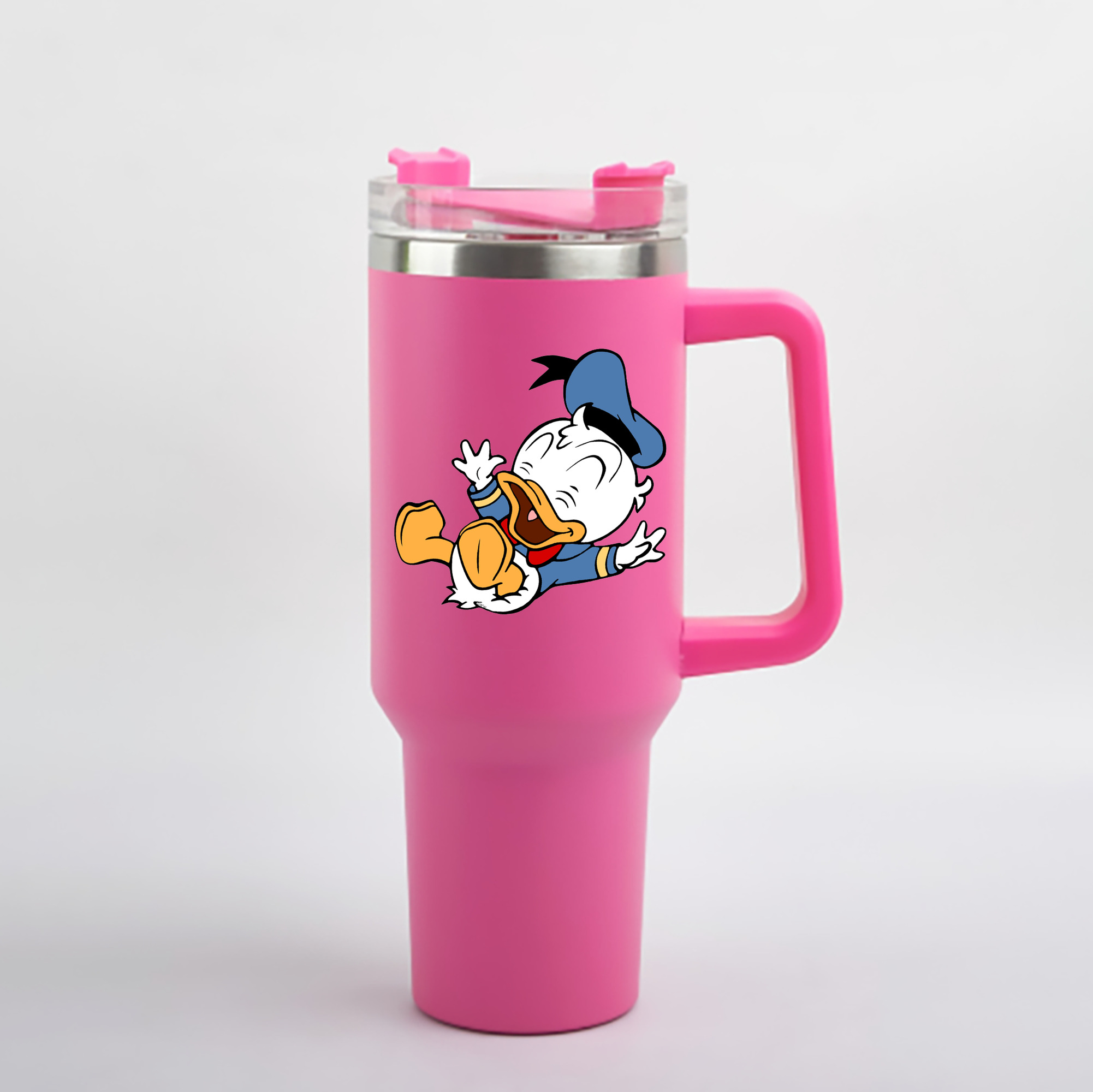 （画像用） ミッキーマウス Mickey Mouse 1200mL車用タンブラー - クリスタルステッカー（プラスチックストロー付き）
